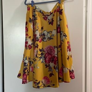 Modcloth (Ikebana for All) yellow/floral midi skirt
